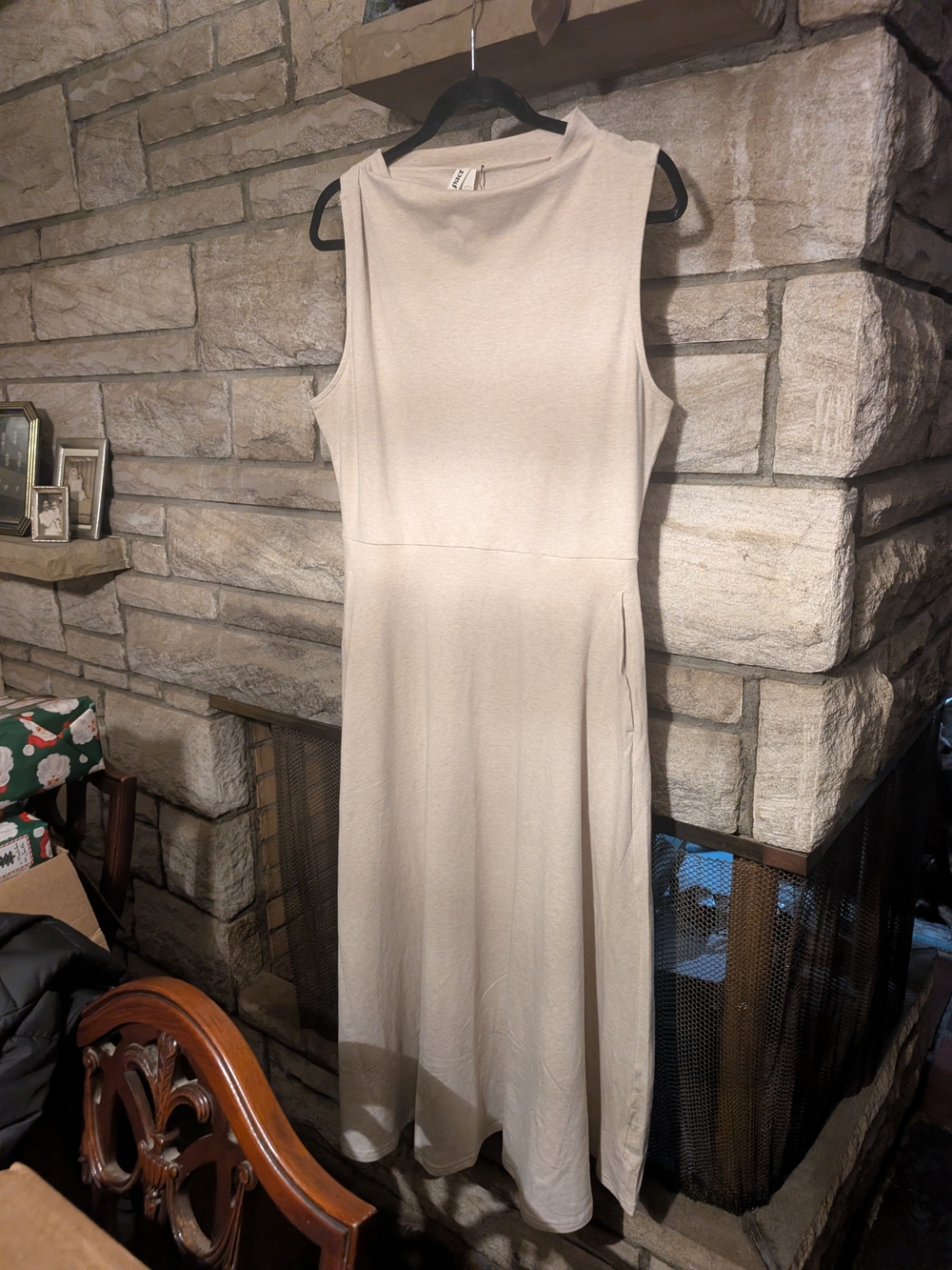 Pact Women's Fit & Flare Cowl Neck Dress, Large - Picture 2 of 8